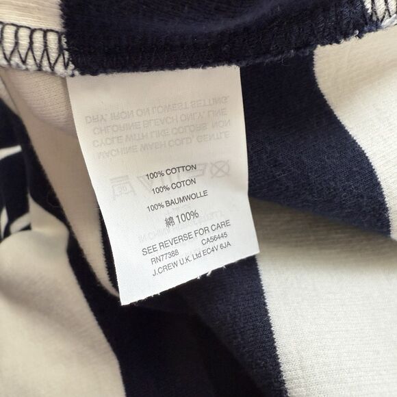 J.Crew Shirt Women Blue White Striped Long Sleeve Classic Heavyweight Knit Small - Picture 7 of 8